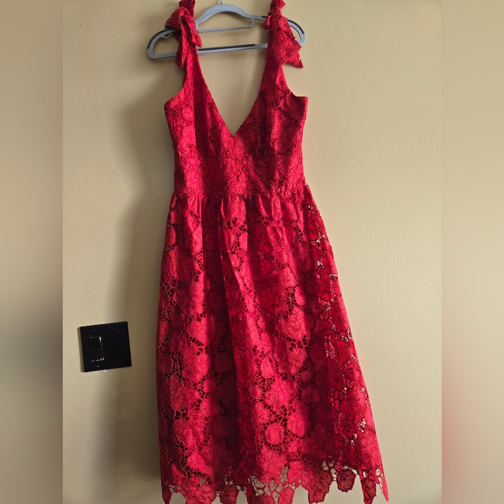 Red Layered Lace Formal Dress NWT